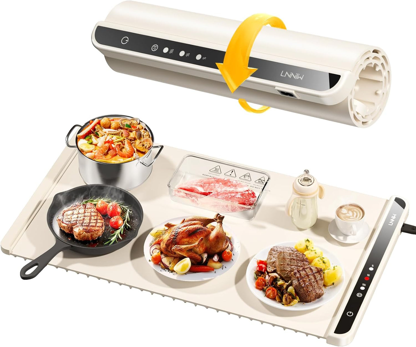 Electric Warming Tray with 7 Adjustable Temperature