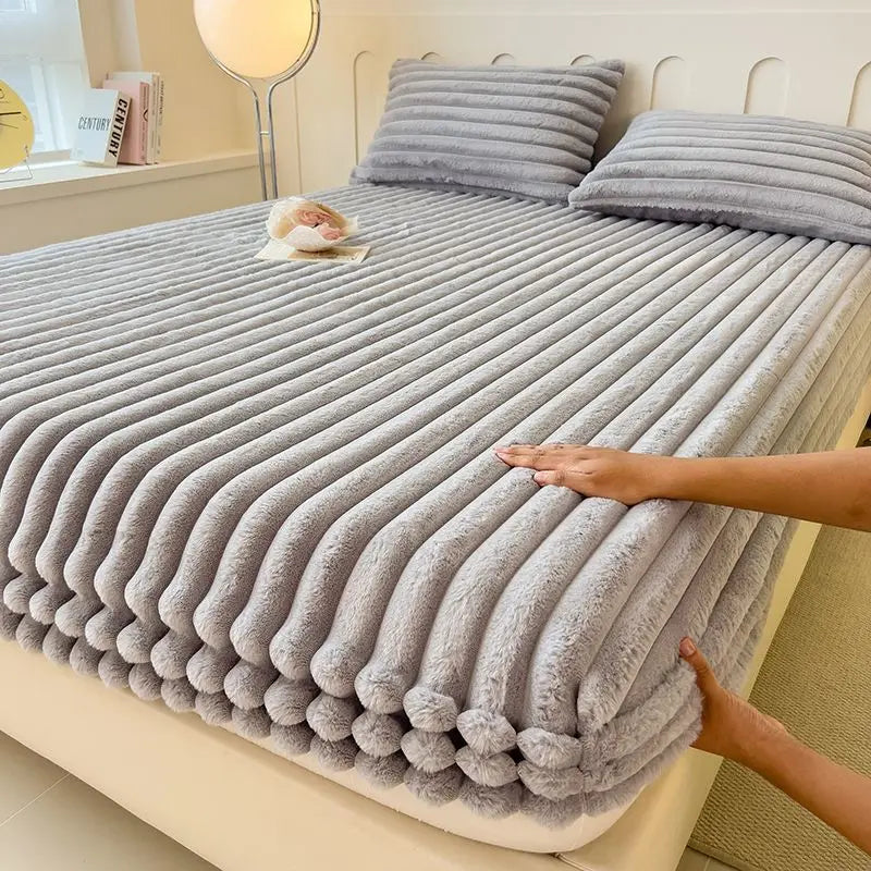 Velvet Thick Fitted Bed Sheet