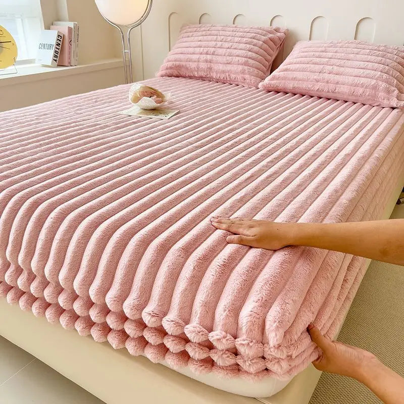 Velvet Thick Fitted Bed Sheet
