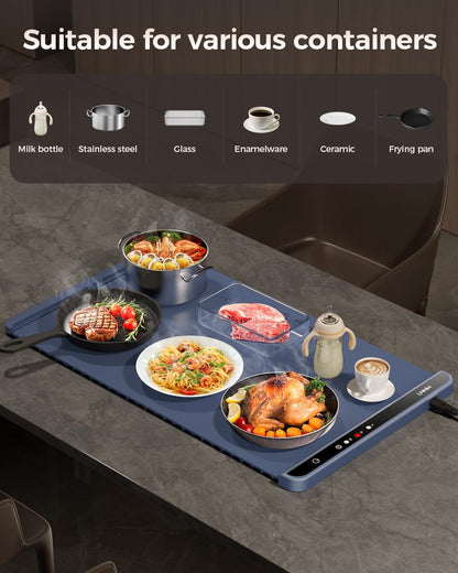 Electric Warming Tray with 7 Adjustable Temperature
