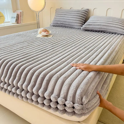 Velvet Thick Fitted Bed Sheet