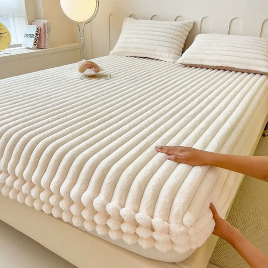Velvet Thick Fitted Bed Sheet